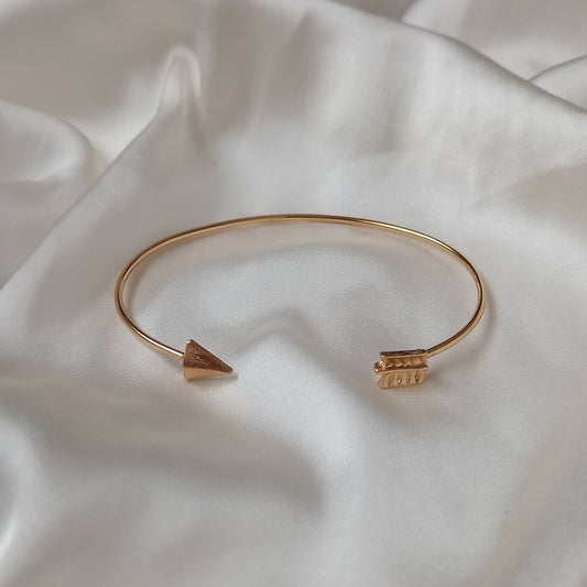 Gold Arrow Bangle Bracelet - Gold Jewellery,Accessories,Gold Bangle, Bangle Jewellery,Minimal Bangle Bracelet,Gift For Her,Modern Jewellery