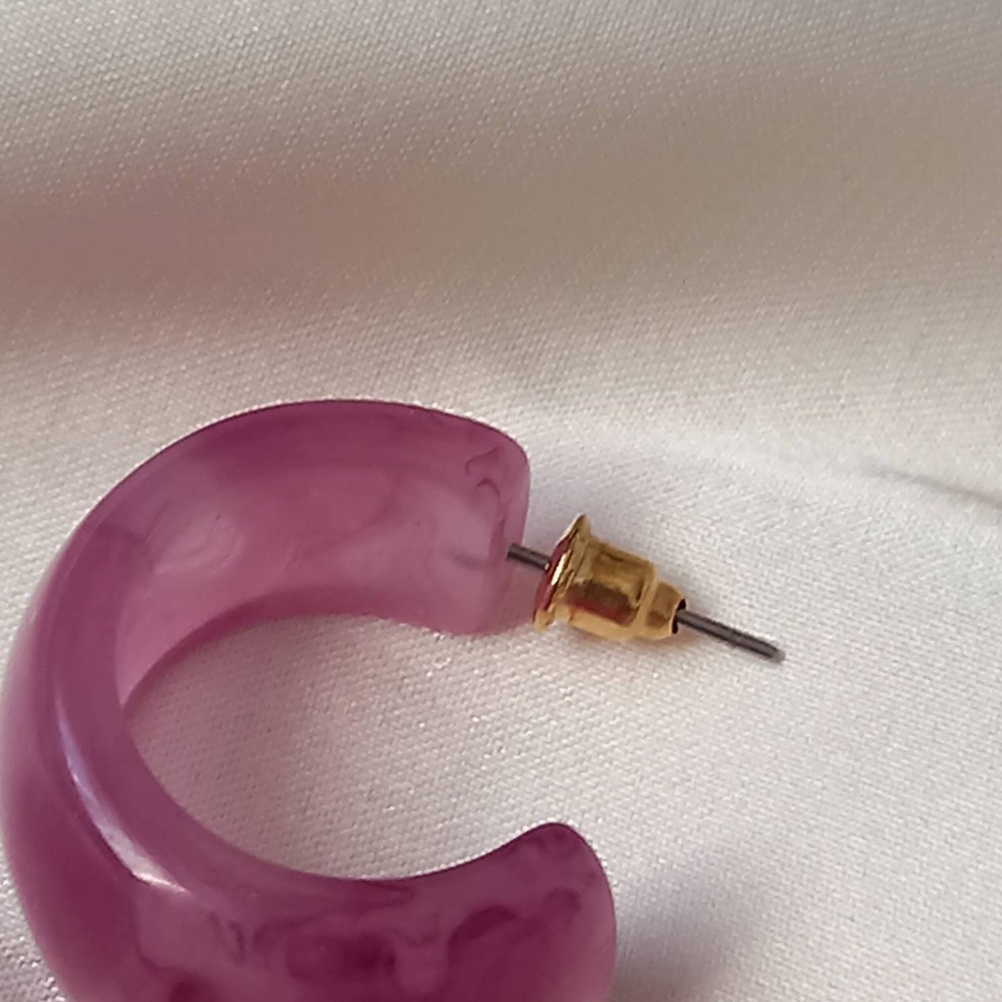 Chunky Pink Resin Hoop Earrings -  Resin Earrings, Chunky Hoop Earrings, Baby Pink Earrings, Thick Resin Earrings, Earrings In The UK