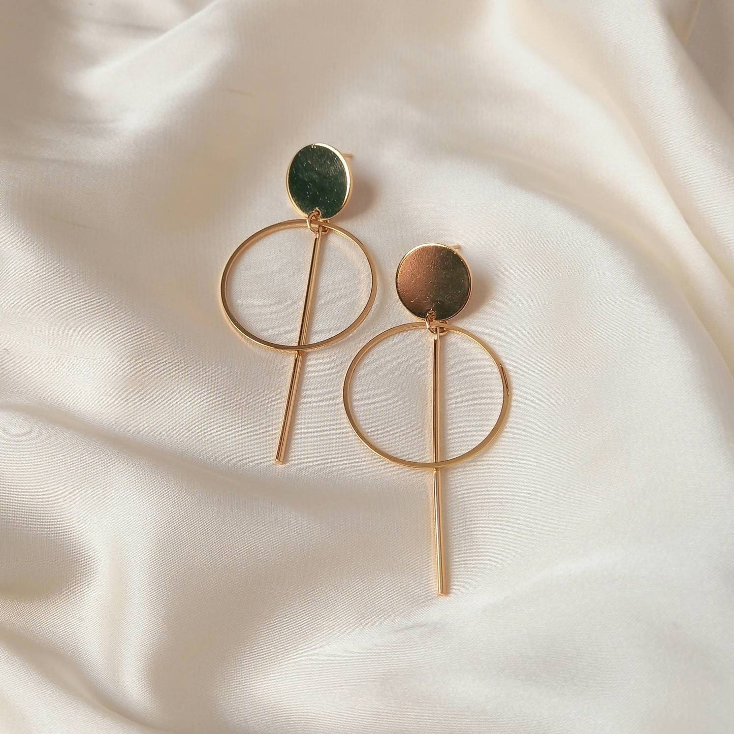 Gold Plated Drop Earrings -  Abstract Earrings,Unique Earrings,High Polished,Hanging Jewellery,Gold Accessories,Gold Jewellery,Gold Earrings