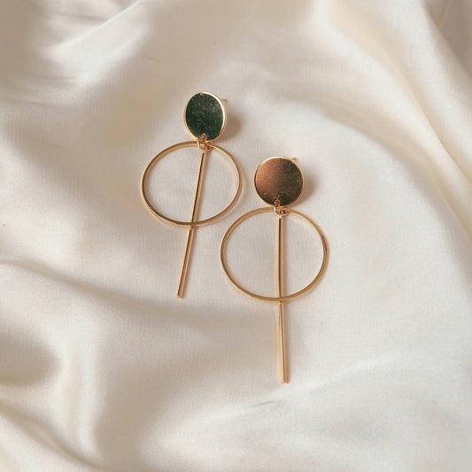 Gold Plated Drop Earrings -  Abstract Earrings,Unique Earrings,High Polished,Hanging Jewellery,Gold Accessories,Gold Jewellery,Gold Earrings