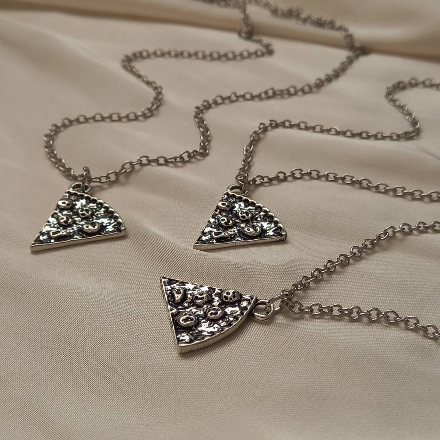 6 Piece Friendship Pizza Necklace Set - Bestie Necklaces, 6 Best Friends Necklace, Four Piece Friendship Necklace Gift Set