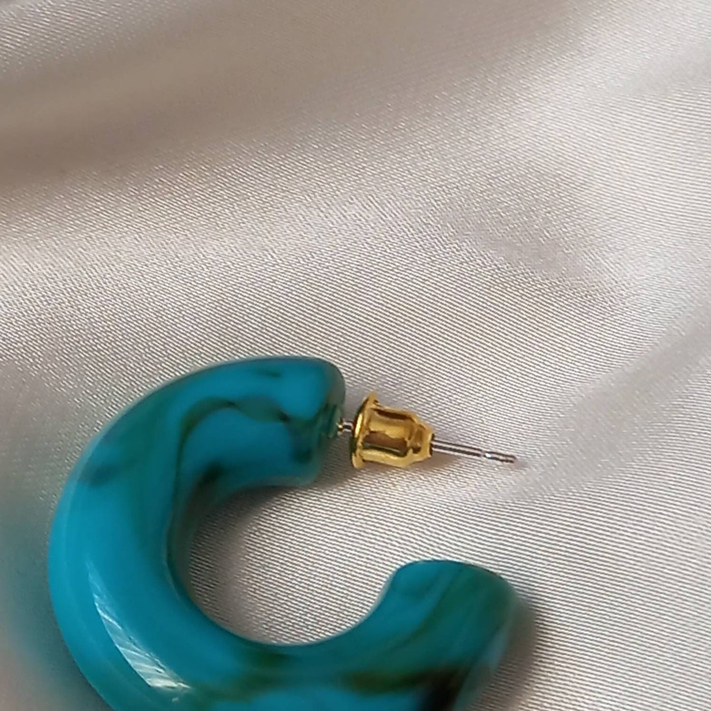 Chunky Blue Resin Hoop Earrings -  Resin Earrings, Chunky Hoop Earrings, Black Earrings, Thick Resin Earrings, Blue Earrings In The UK