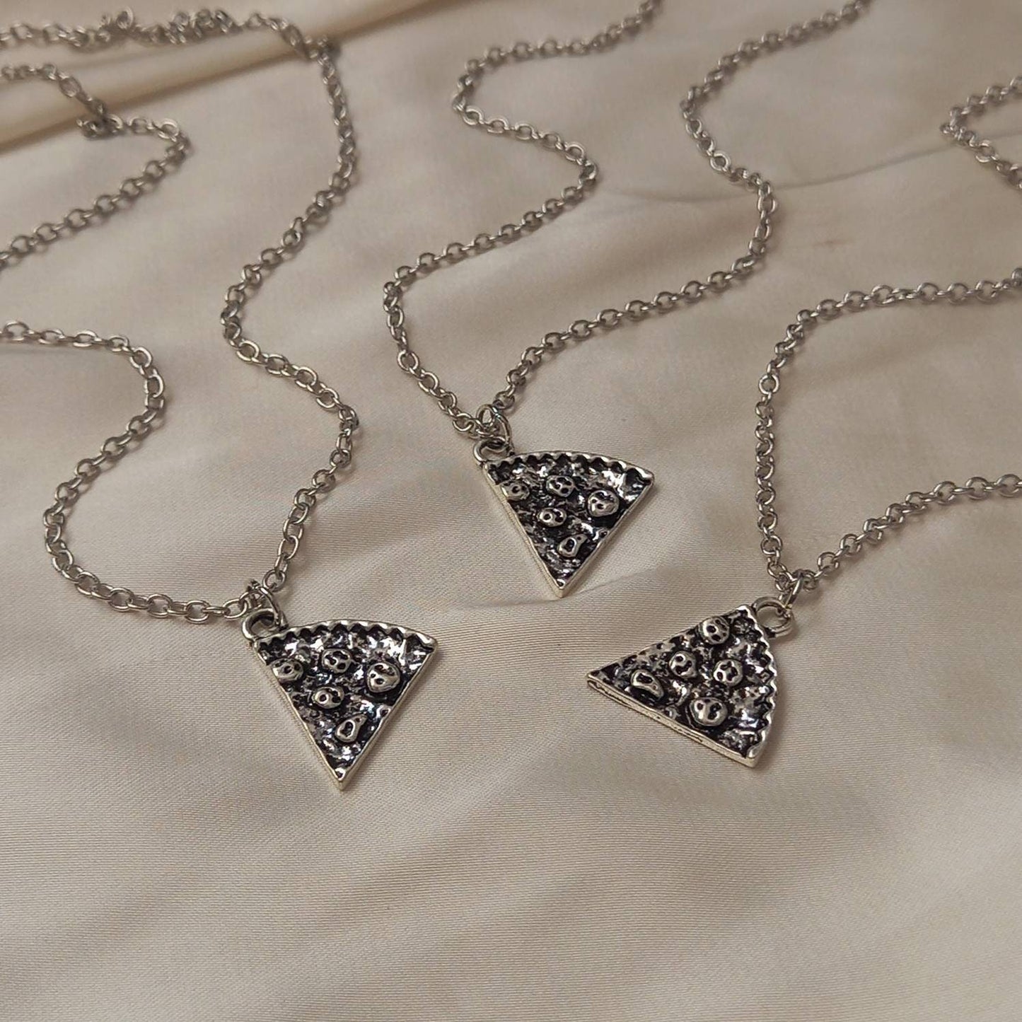 6 Piece Friendship Pizza Necklace Set - Bestie Necklaces, 6 Best Friends Necklace, Four Piece Friendship Necklace Gift Set