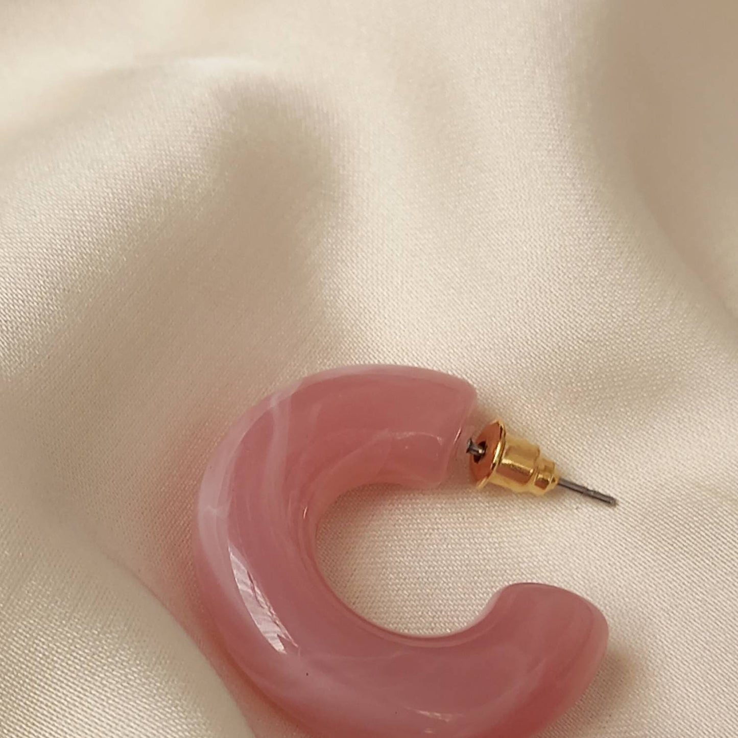 Chunky Pink Resin Hoop Earrings -  Resin Earrings, Chunky Hoop Earrings, Baby Pink Earrings, Thick Resin Earrings, Earrings In The UK