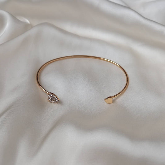 Gold Heart Bangle Bracelet - Gold Jewellery In The UK, Accessories, Gold Bangle, Bangle Jewellery,Minimal Bangle Bracelet,Gift For Her