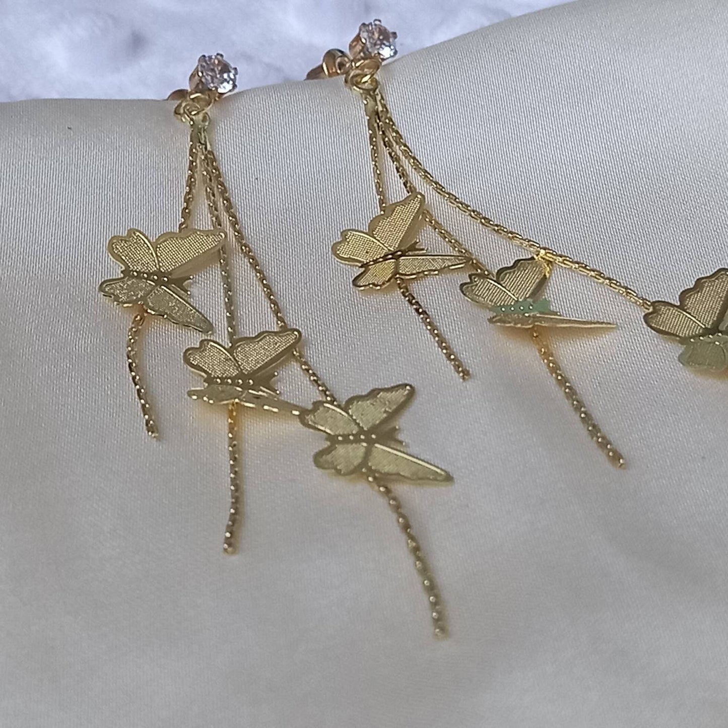 Gold Butterfly Drop Earrings - Lightweight Drop Earrings, Butterfly Earrings, Cute Earrings,Gold Earrings In The UK,Gold Butterfly Jewellery
