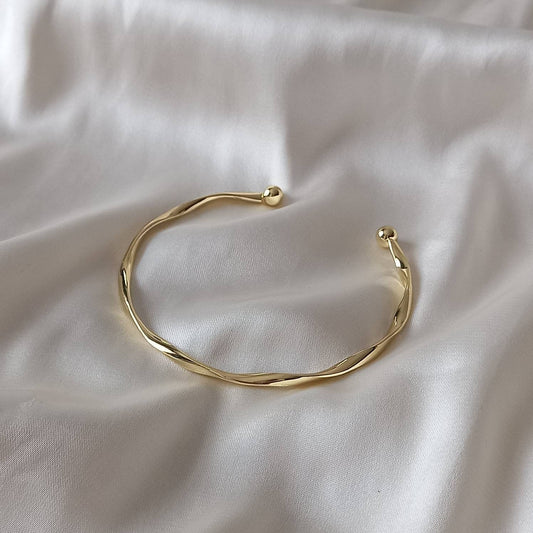 Gold Plated Bangle Bracelet - Gold Jewellery, Accessories, Gold Bangle, Bangle Jewellery,Minimal Bangle Bracelet,Gift For Her,Modern Jewelry