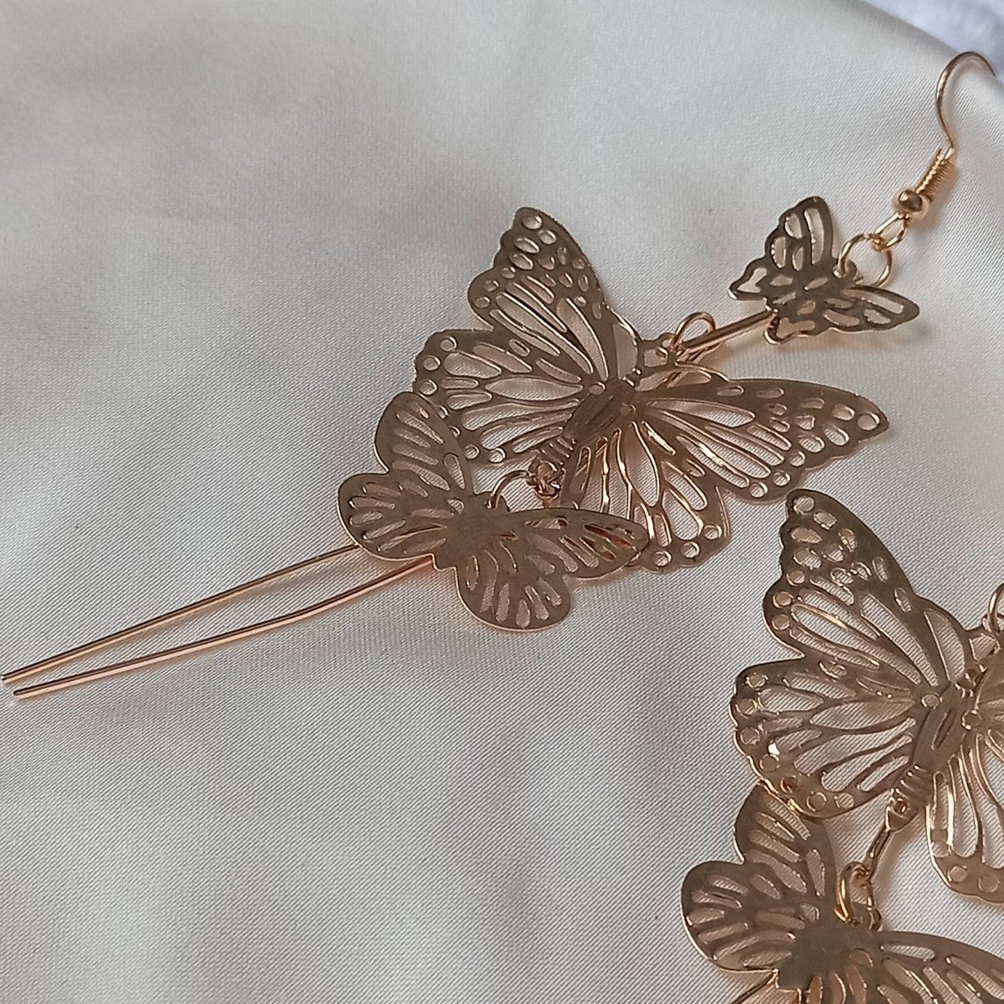 Gold Butterfly Drop Earrings - Lightweight Drop Earrings, Butterfly Earrings, Cute Earrings,Gold Earrings In The UK,Gold Butterfly Jewellery