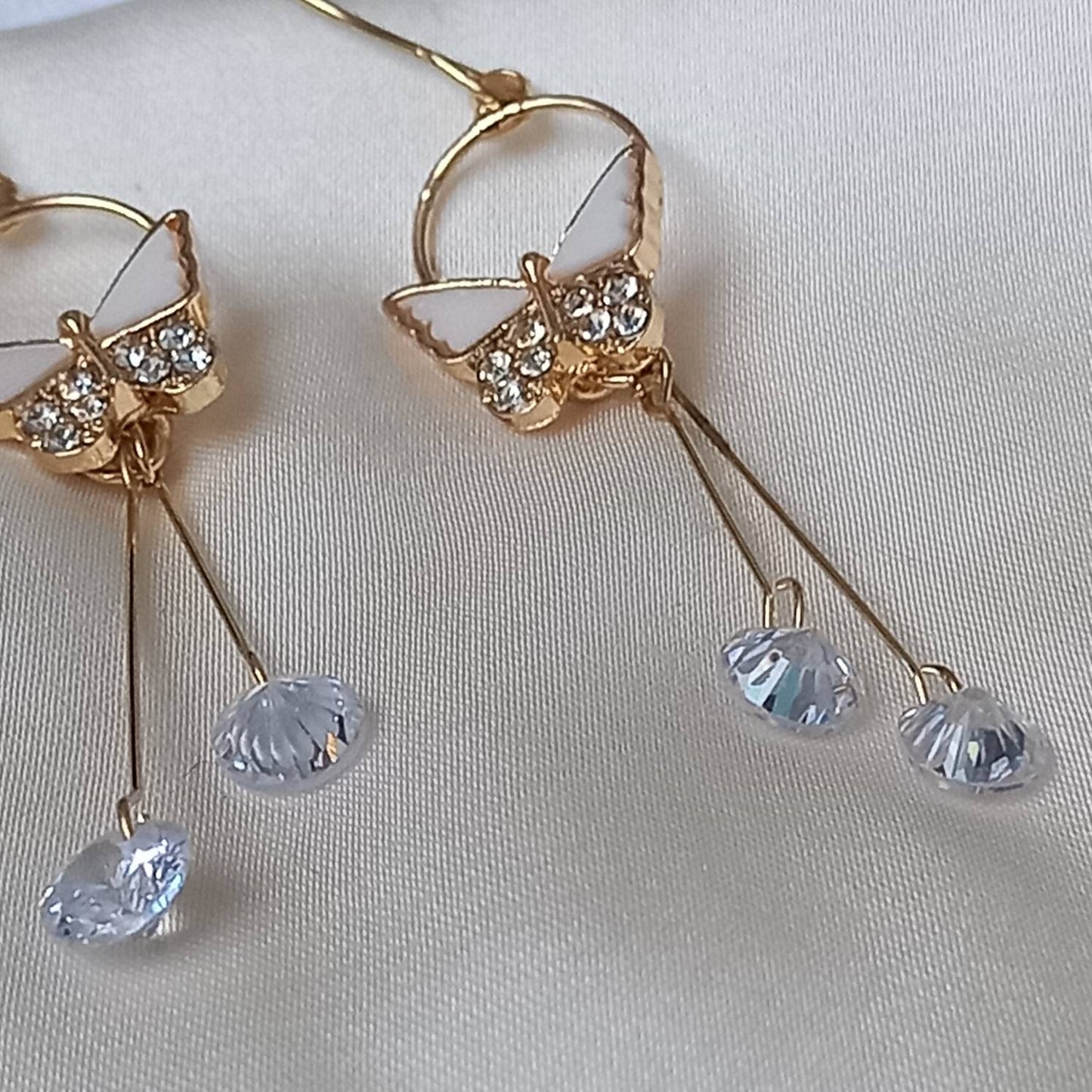 Gold Butterfly Drop Earrings - Lightweight Drop Earrings, Butterfly Earrings, Cute Earrings,Gold Earrings In The UK,Gold Butterfly Jewellery