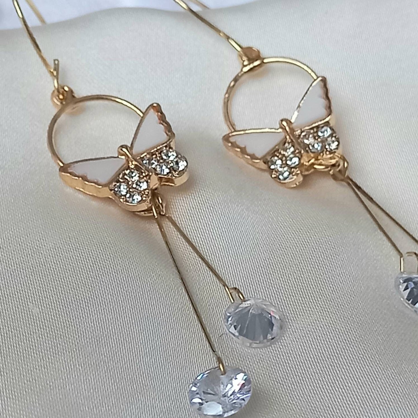 Gold Butterfly Drop Earrings - Lightweight Drop Earrings, Butterfly Earrings, Cute Earrings,Gold Earrings In The UK,Gold Butterfly Jewellery