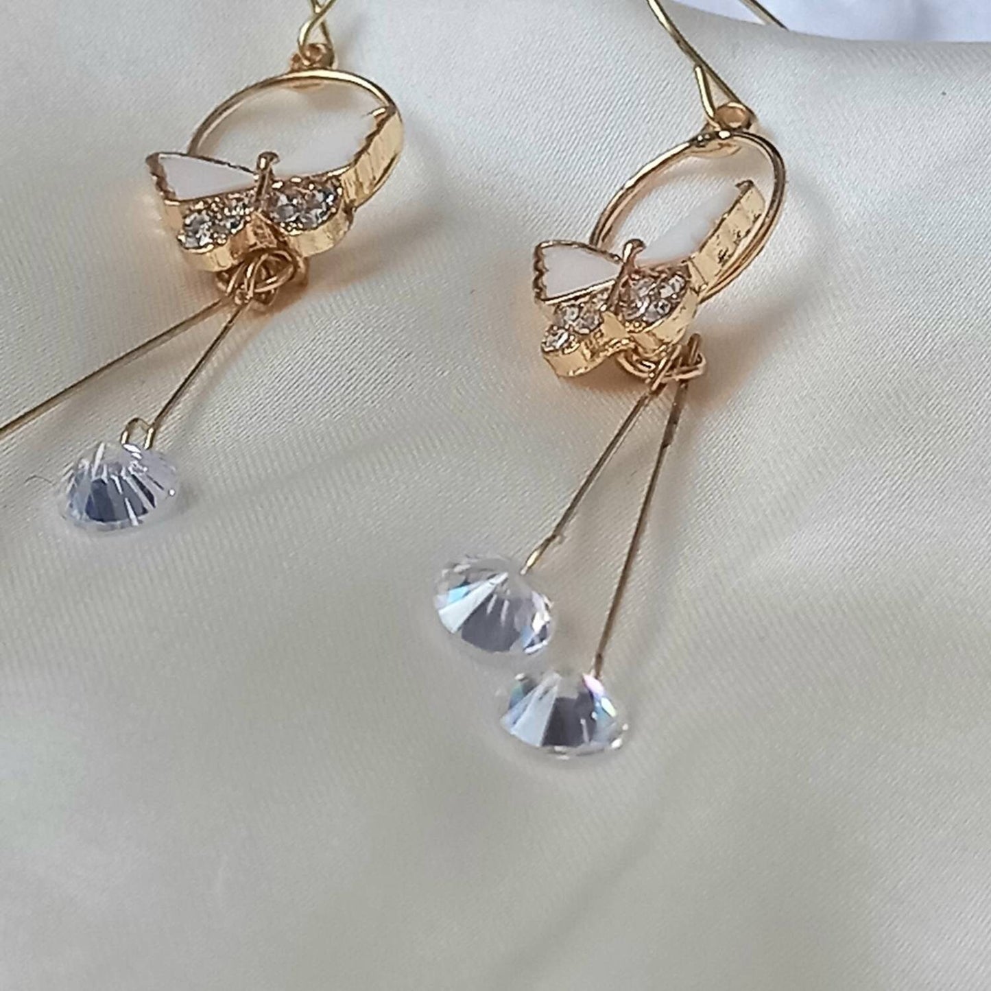 Gold Butterfly Drop Earrings - Lightweight Drop Earrings, Butterfly Earrings, Cute Earrings,Gold Earrings In The UK,Gold Butterfly Jewellery