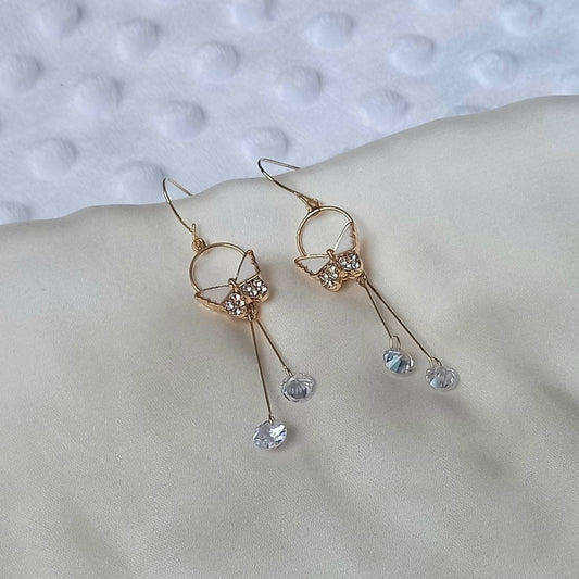 Gold Butterfly Drop Earrings - Lightweight Drop Earrings, Butterfly Earrings, Cute Earrings,Gold Earrings In The UK,Gold Butterfly Jewellery