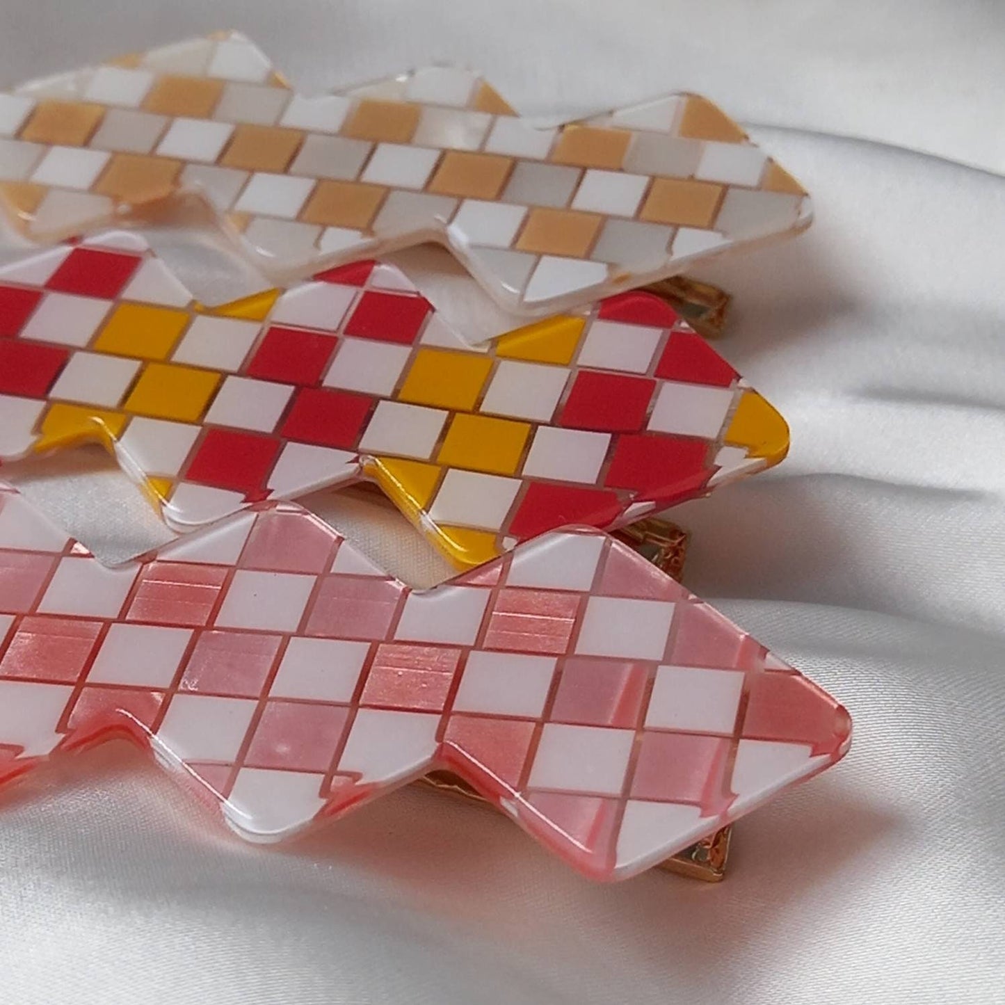 Set of 3 Retro Hair Clips - Hair Clip, Funky Hair Accessories, 70's Accessories, Fashion Acessories, Minimalistic Hair Clips, Neutral