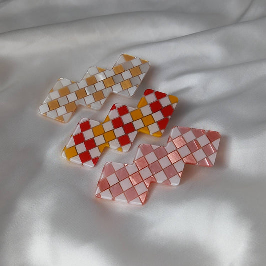 Set of 3 Retro Hair Clips - Hair Clip, Funky Hair Accessories, 70's Accessories, Fashion Acessories, Minimalistic Hair Clips, Neutral