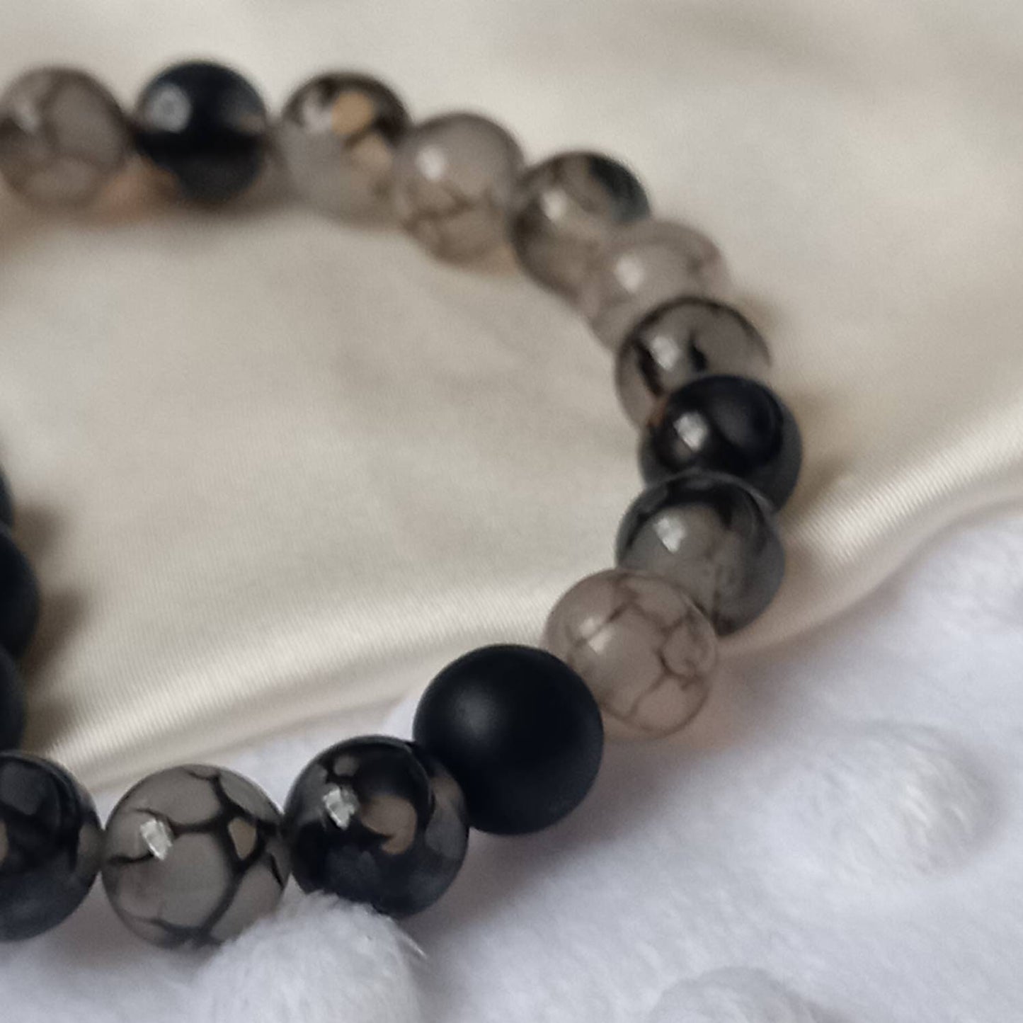 2 Matching Friendship Bead Bracelets - Bead Jewellery, Friendship Accessories, Bead Bracelets, Cute Bracelet, Black & Grey Jewellery