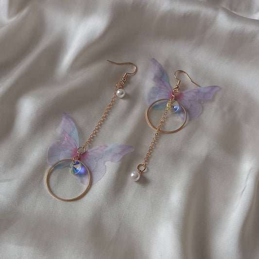 Gold Butterfly Drop Earrings - Lightweight Drop Earrings, Butterfly Earrings, Cute Earrings,Gold Earrings In The UK,Gold Butterfly Jewellery