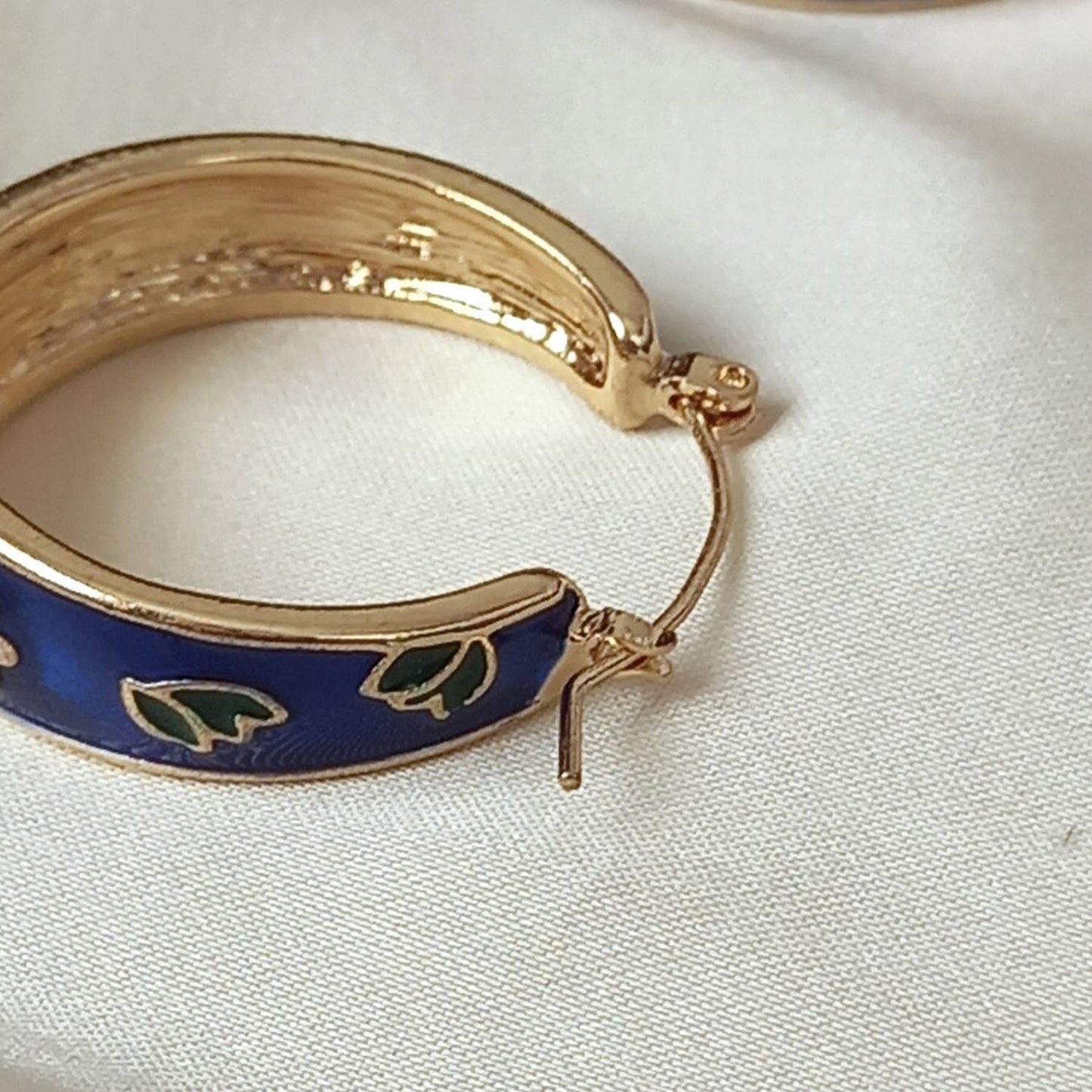 Blue Flower Hoop Earrings - Hanging Jewellery, Accessories, Flower Earrings, Flower Jewlellery, Vintage Style Earrings,Pink Flower Earrings