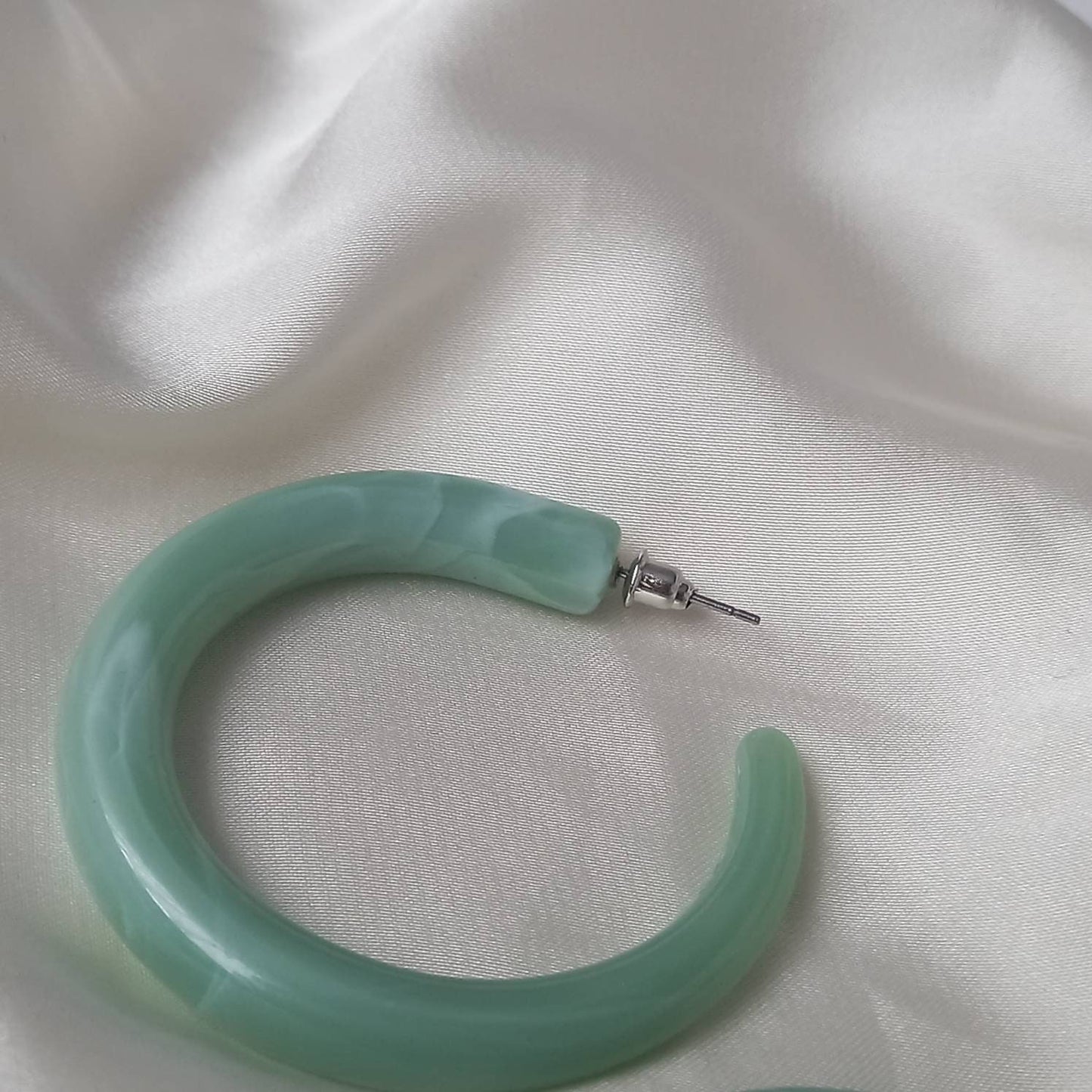 Chunky Green Resin Hoop Earrings -  Resin Earrings, Chunky Hoop Earrings, Thick Resin Earrings, Earrings In The UK, Hoop Earrings In The UK