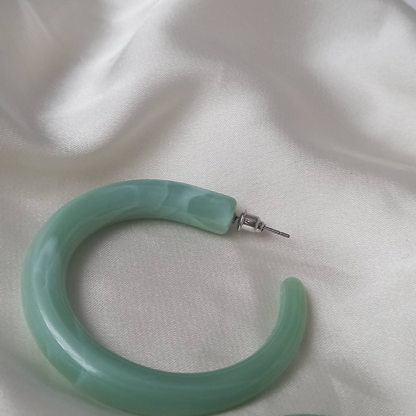Chunky Green Resin Hoop Earrings -  Resin Earrings, Chunky Hoop Earrings, Thick Resin Earrings, Earrings In The UK, Hoop Earrings In The UK
