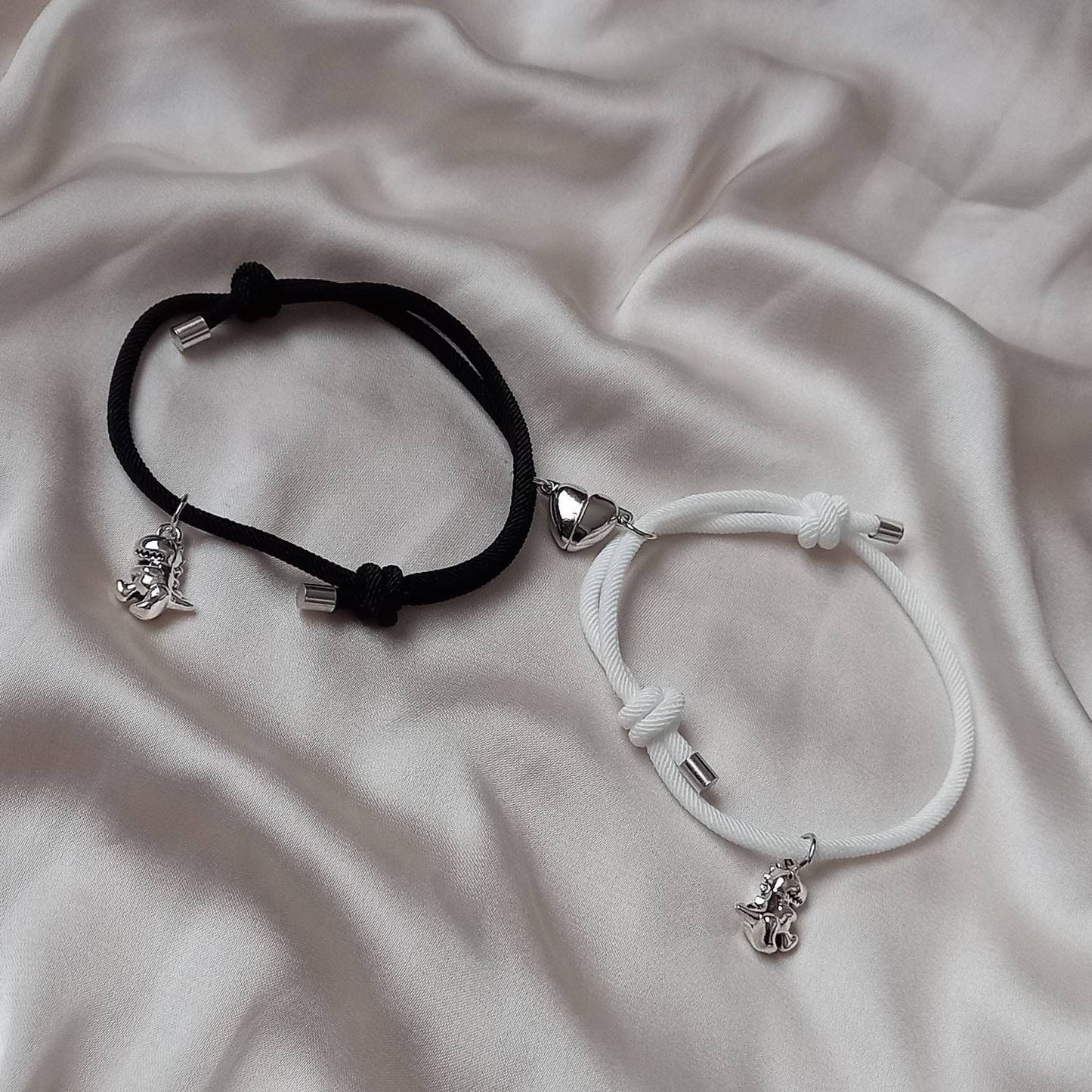 2 Magnetic Matching Dinosaur Friendship Bracelets - Dinosaur Jewellery,Friendship Gifts,Magnetic Friendship Bracelet,Magnetic Bracelets