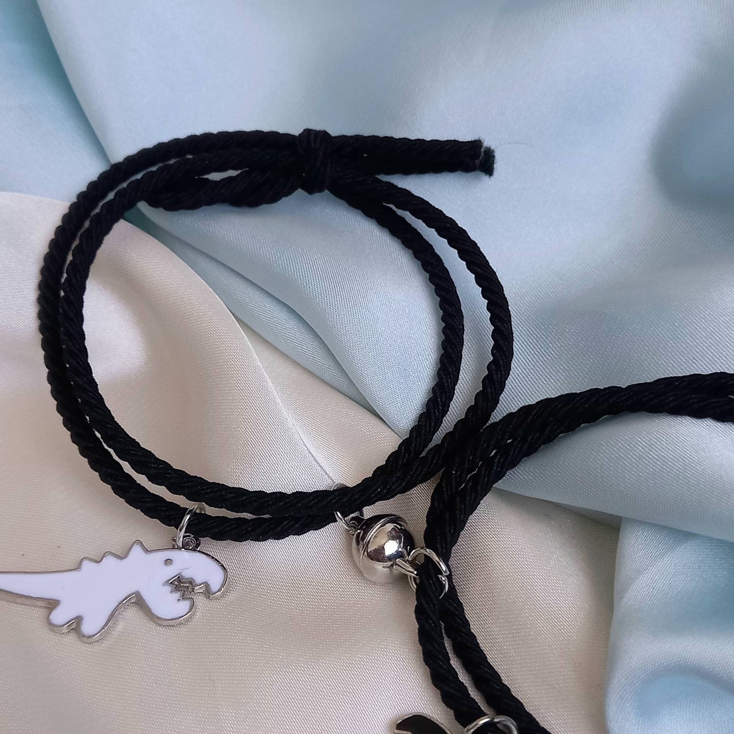 2 Magnetic Matching Dinosaur Friendship Bracelets - Dinosaur Jewellery,Friendship Gifts,Magnetic Friendship Bracelets,Magnetic Bracelets