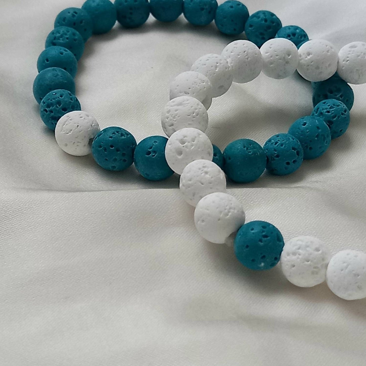 2 Matching Friendship Bead Bracelets - Bead Jewellery, Friendship Accessories, Bead Bracelets, Cute Bracelet, Blue & White Jewellery