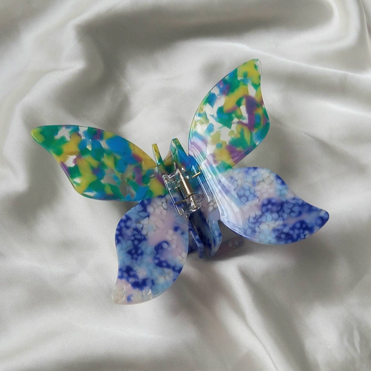 Colourful Butterfly Hair Clamp- Hair Clip, Blue Hair Accessories, Yellow Hair Claw, Funky Hair Clip, Blue Hair Clips In The UK, Butterflies