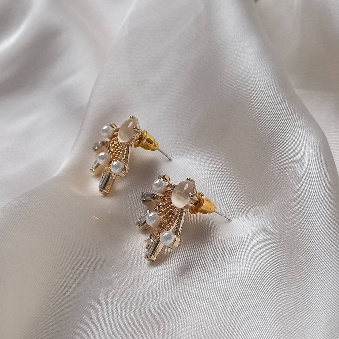 Gold Stud Drop Earrings - Pearl Earrings, Star Earrings, Small Earrings, Small Drop Earrings, Small Studs,Gold Jewellery,Earrings In The UK
