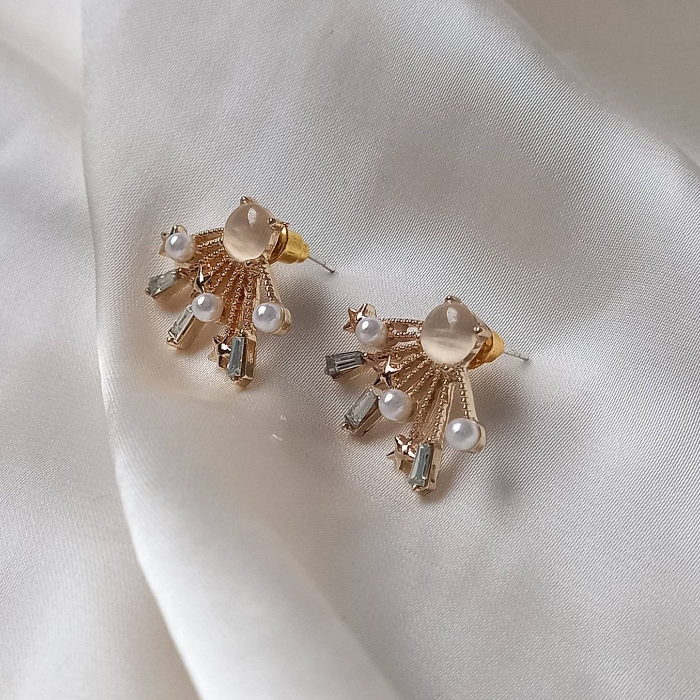 Gold Stud Drop Earrings - Pearl Earrings, Star Earrings, Small Earrings, Small Drop Earrings, Small Studs,Gold Jewellery,Earrings In The UK