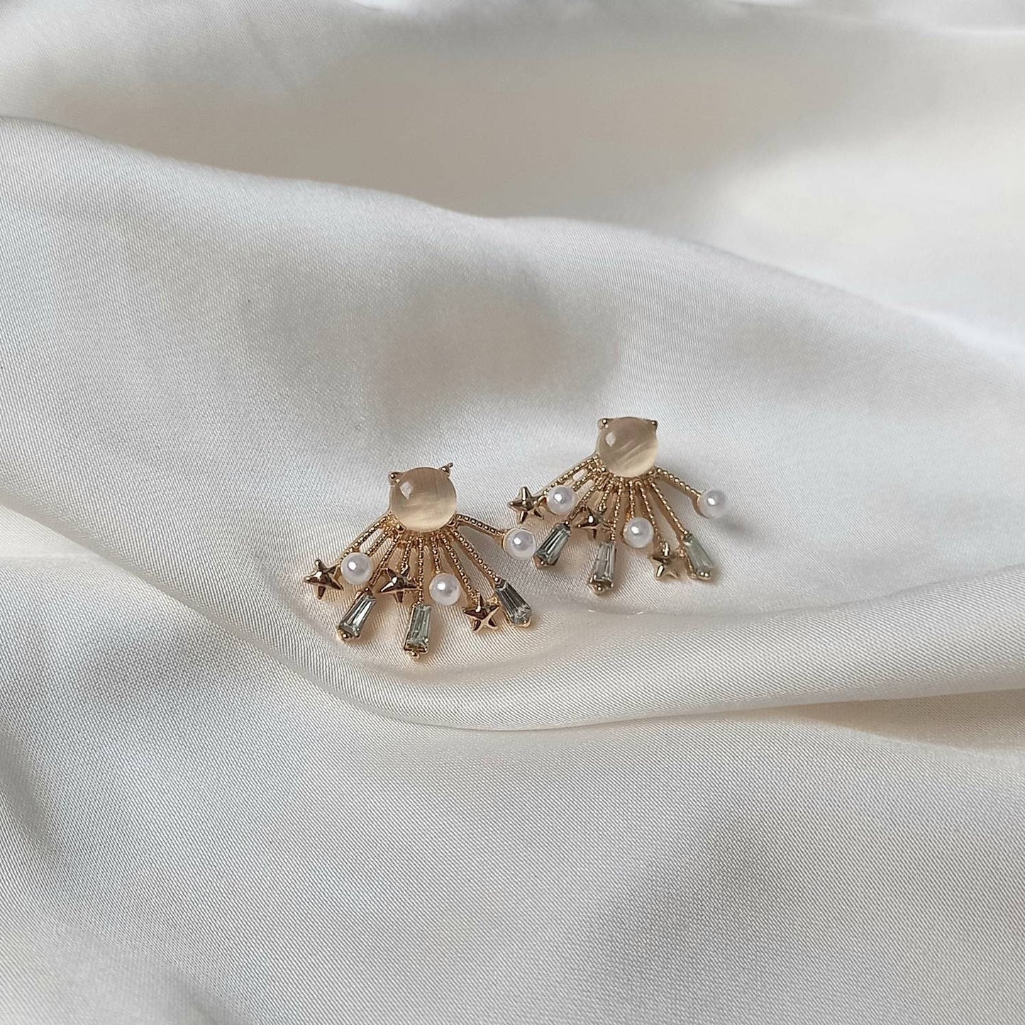 Gold Stud Drop Earrings - Pearl Earrings, Star Earrings, Small Earrings, Small Drop Earrings, Small Studs,Gold Jewellery,Earrings In The UK
