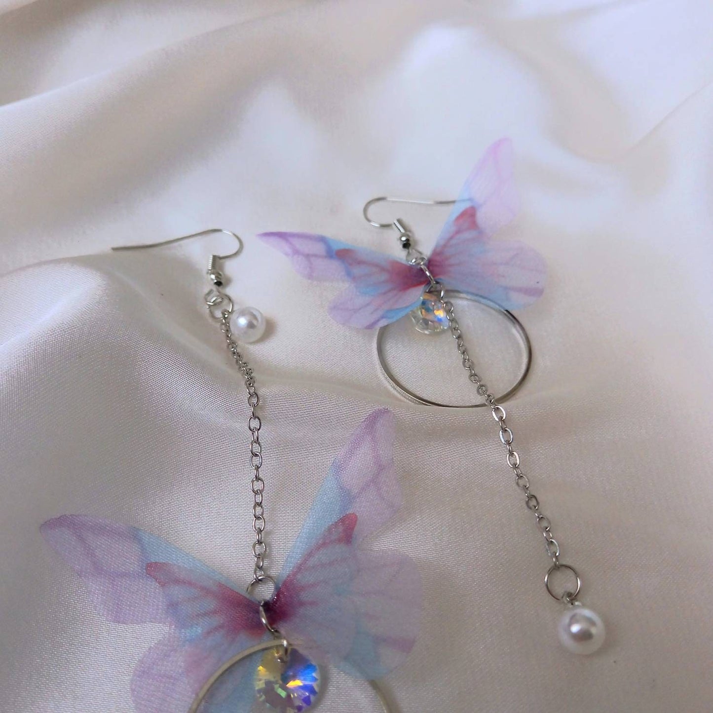 Silver Butterfly Drop Earrings - Lightweight Drop Earrings, Butterfly Earrings, Cute Earrings,Silver Earrings In The UK,Butterfly Jewellery