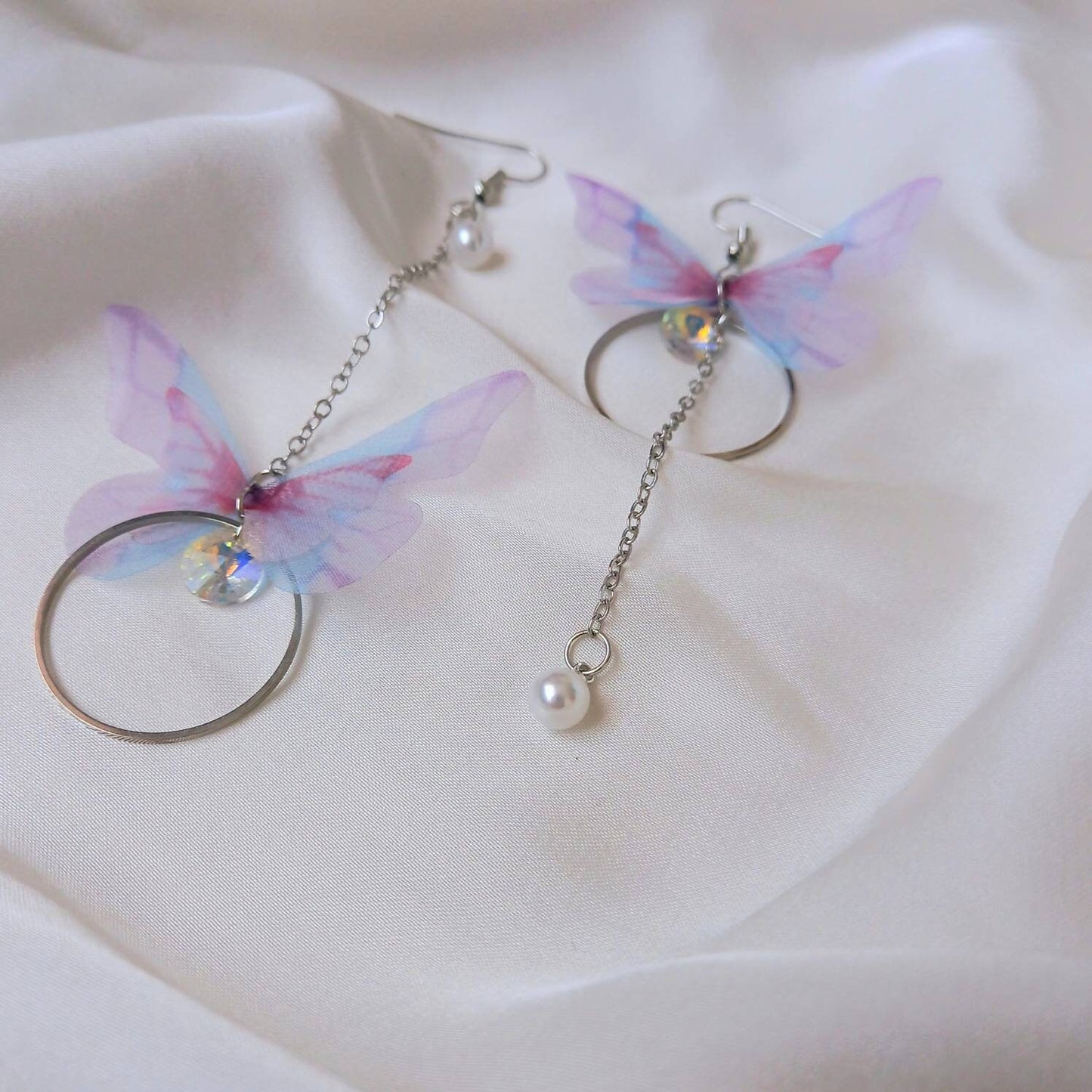Silver Butterfly Drop Earrings - Lightweight Drop Earrings, Butterfly Earrings, Cute Earrings,Silver Earrings In The UK,Butterfly Jewellery
