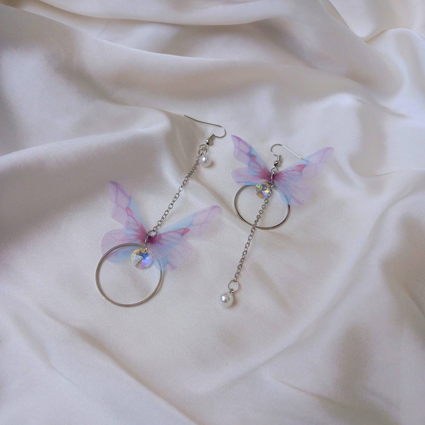 Silver Butterfly Drop Earrings - Lightweight Drop Earrings, Butterfly Earrings, Cute Earrings,Silver Earrings In The UK,Butterfly Jewellery