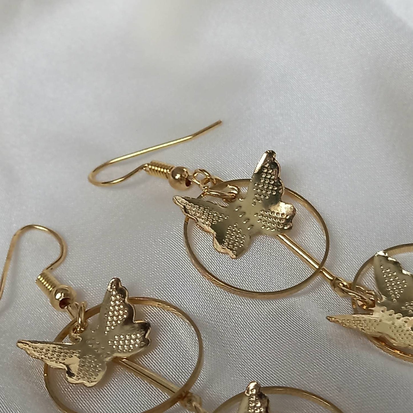 Gold Butterfly Drop Earrings - Lightweight Drop Earrings, Butterfly Earrings, Cute Earrings,Gold Earrings In The UK,Gold Butterfly Jewellery