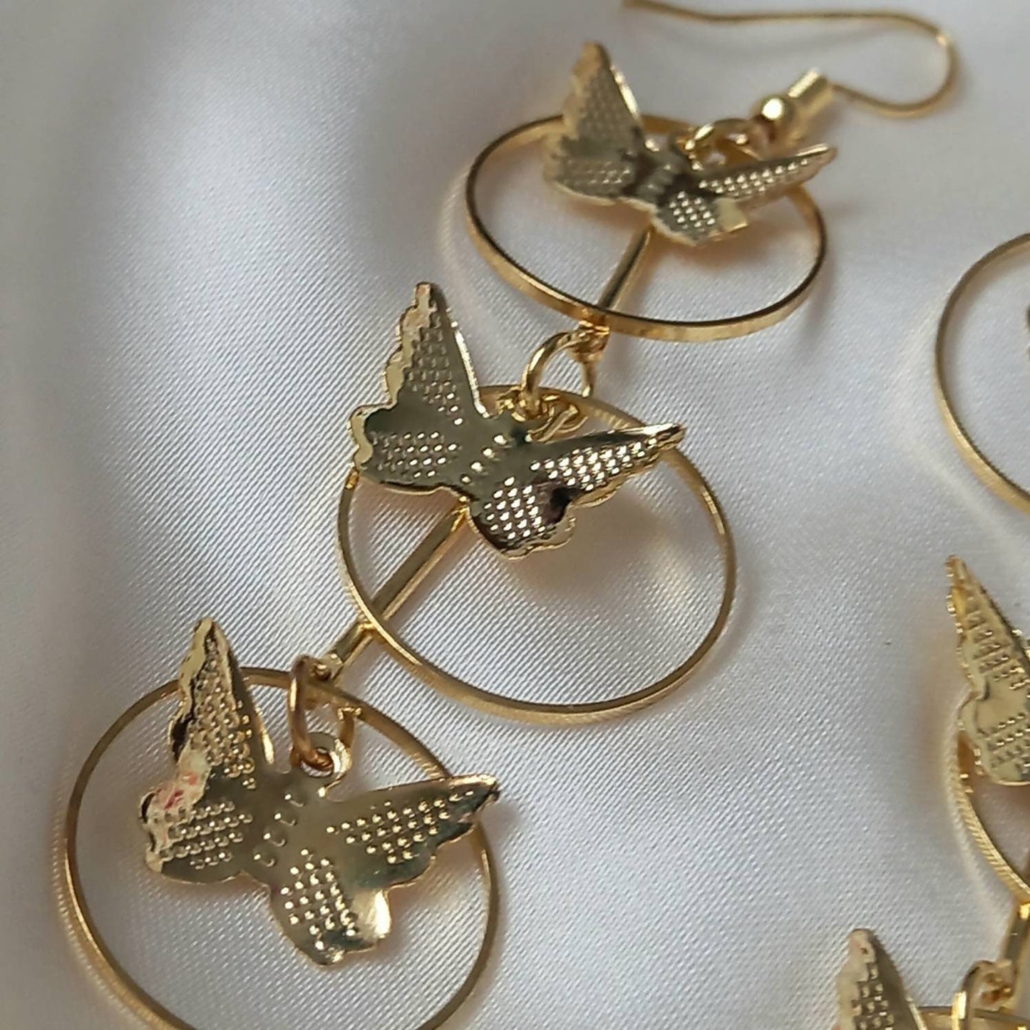 Gold Butterfly Drop Earrings - Lightweight Drop Earrings, Butterfly Earrings, Cute Earrings,Gold Earrings In The UK,Gold Butterfly Jewellery