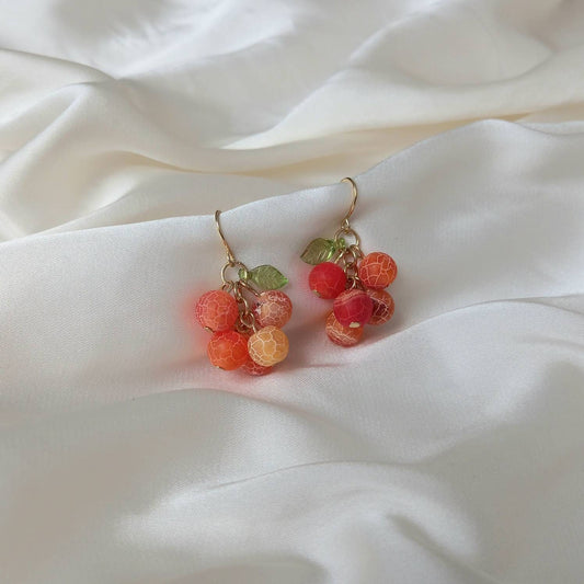 Orange Bead Drop Earrings -  Bead Earrings, Bead Jewellery, Hanging Jewellery, Orange Accessories, Orange Earrings, Orange Jewellery,Oranges