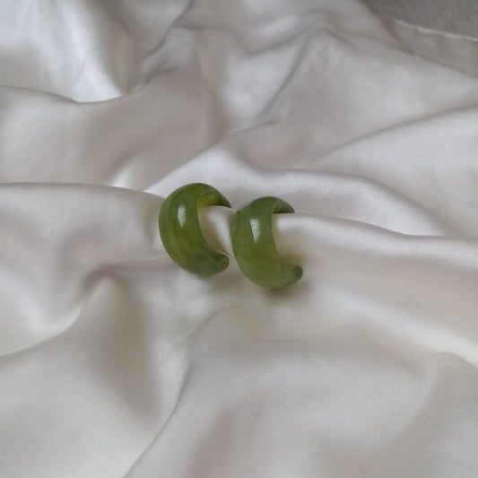 Chunky Green Resin Hoop Earrings -  Resin Earrings, Chunky Hoop Earrings, Thick Resin Earrings, Earrings In The UK, Hoop Earrings In The UK