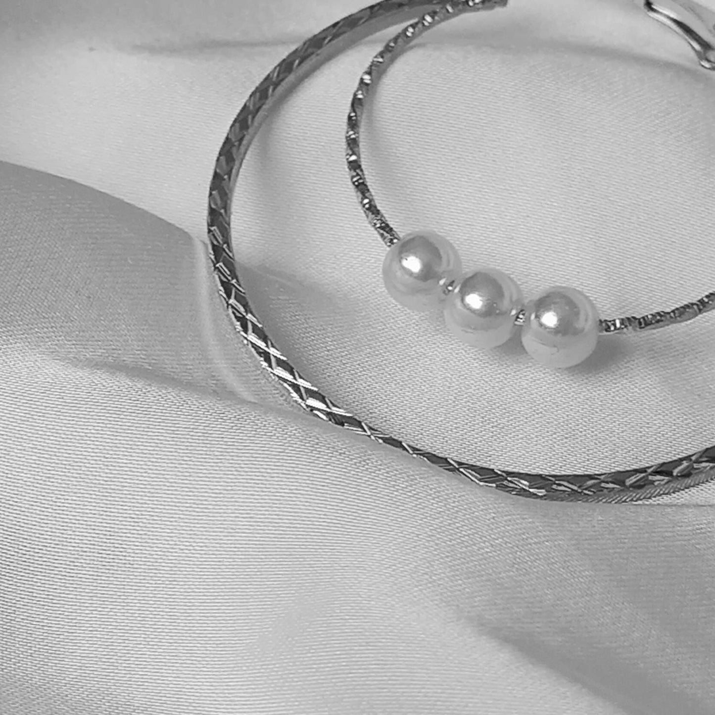 Large Silver Pearl Hoop Earrings - Lightweight Hoop Earrings, Silver Hoop Earrings, Silver Earrings In The UK, Silver Jewellery In The UK