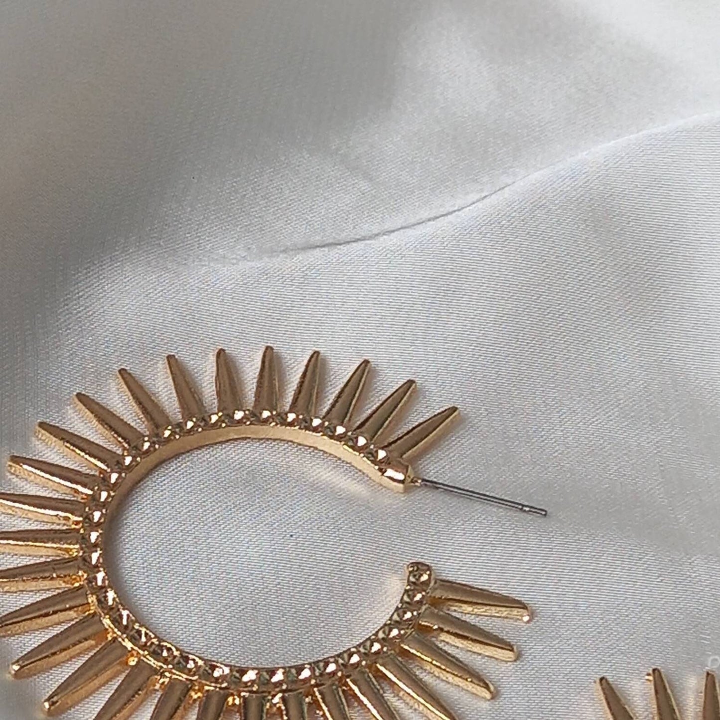 Gold Sun Hoop Earrings - Gold Hoop Earrings,Gold Sun Earrings,Cute Earrings,Gold Earrings In The UK,Gold Jewellery In The UK,Spike Earrings