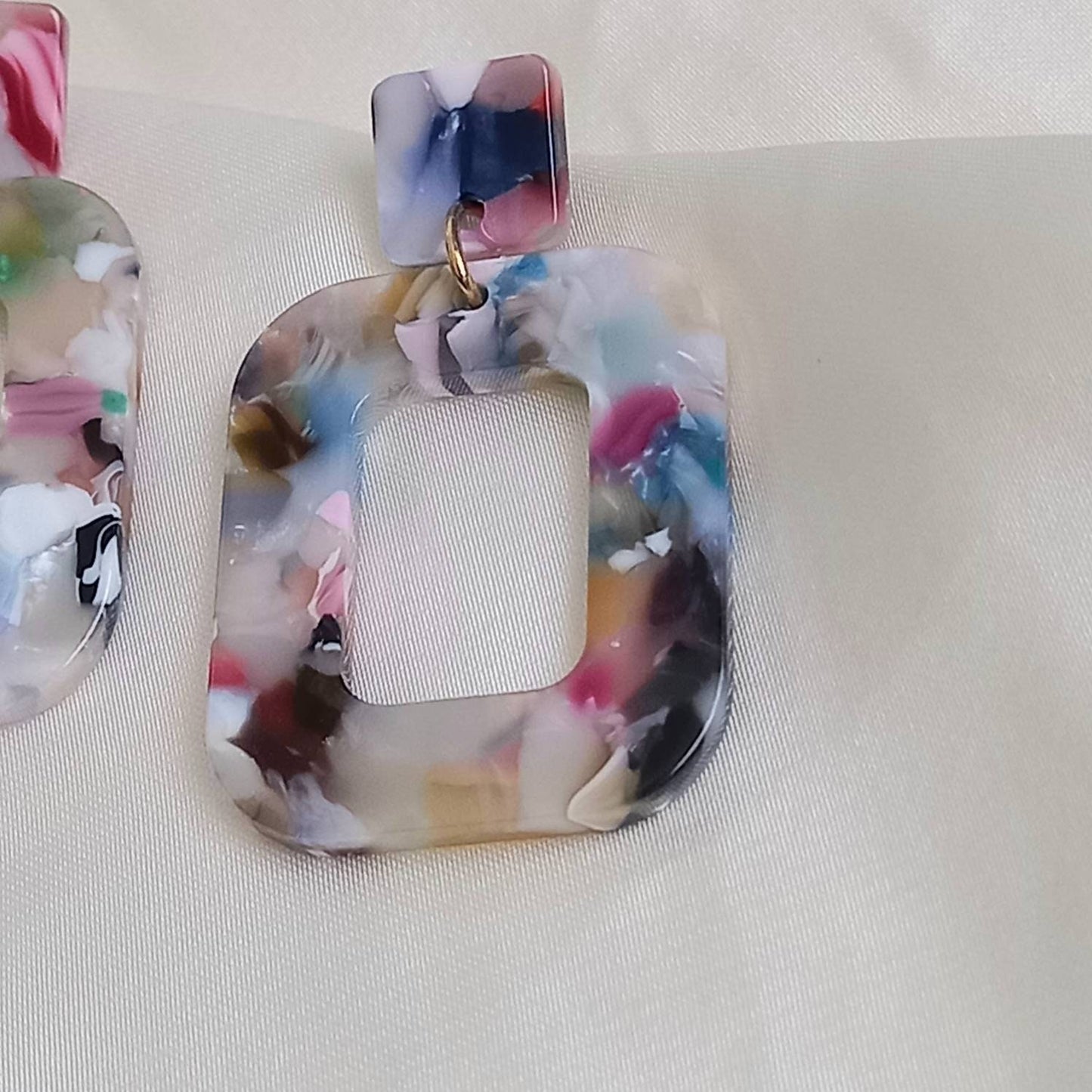 Multicoloured Resin Drop Earrings -   Resin Jewellery,Colourful Earrings,Resin Earrings In The UK,Jewellery In The UK,Oval Earrings,Speckled