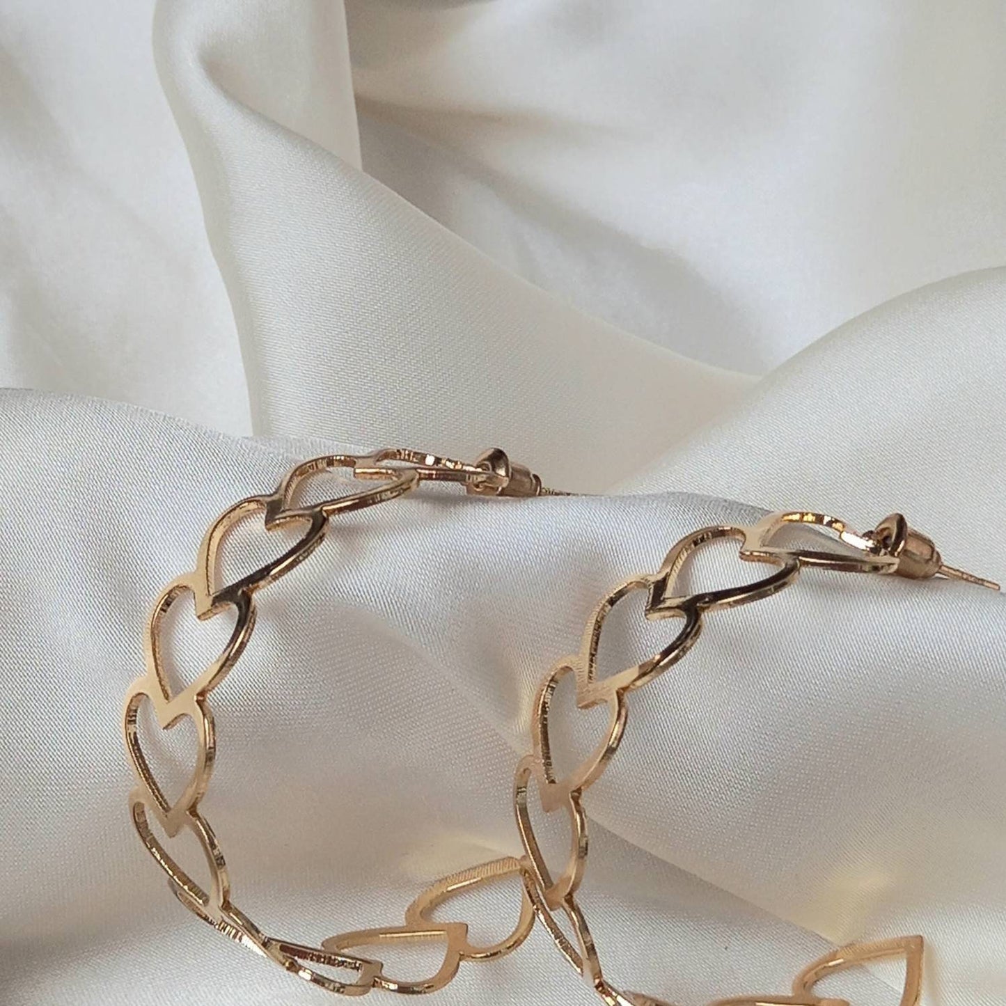 Gold Heart Hoop Earrings - Lightweight Hoop Earrings, Heart Earrings, Hoop Earrings, Cute Earrings,Gold Earrings In The UK, Gold Jewellery