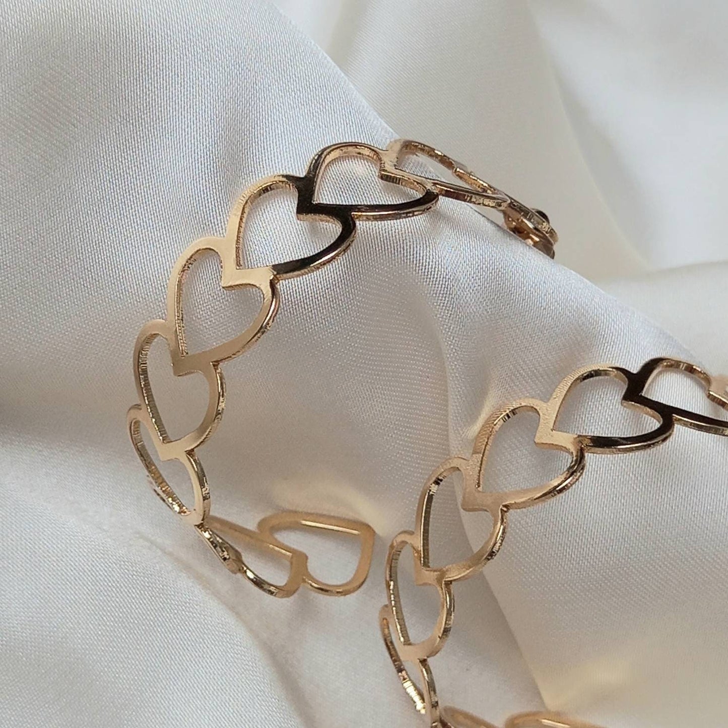Gold Heart Hoop Earrings - Lightweight Hoop Earrings, Heart Earrings, Hoop Earrings, Cute Earrings,Gold Earrings In The UK, Gold Jewellery