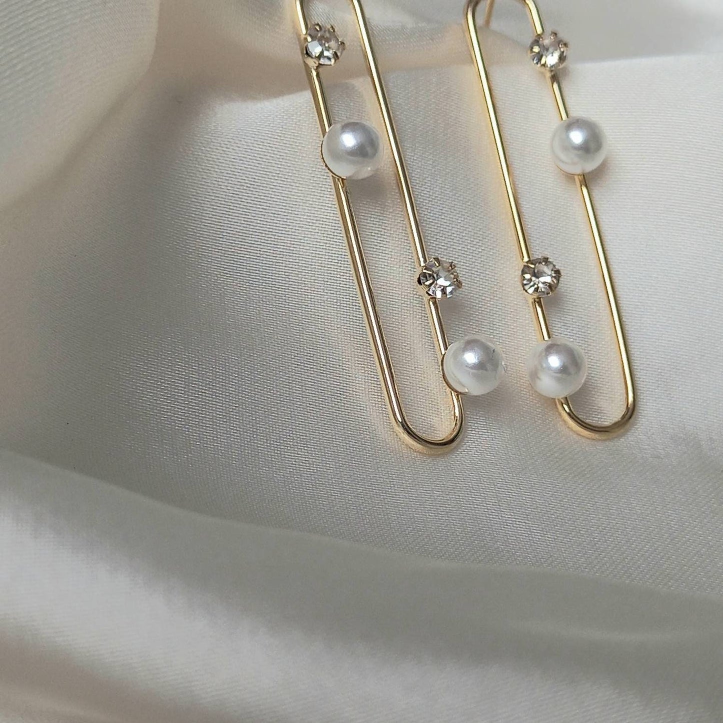 Gold & Pearl Drop Earrings - Pearl Earrings,Gold Earrings,Long Drop Earrings,Thin Drop Earrings,Gold Jewellery, Gold Earrings In The UK