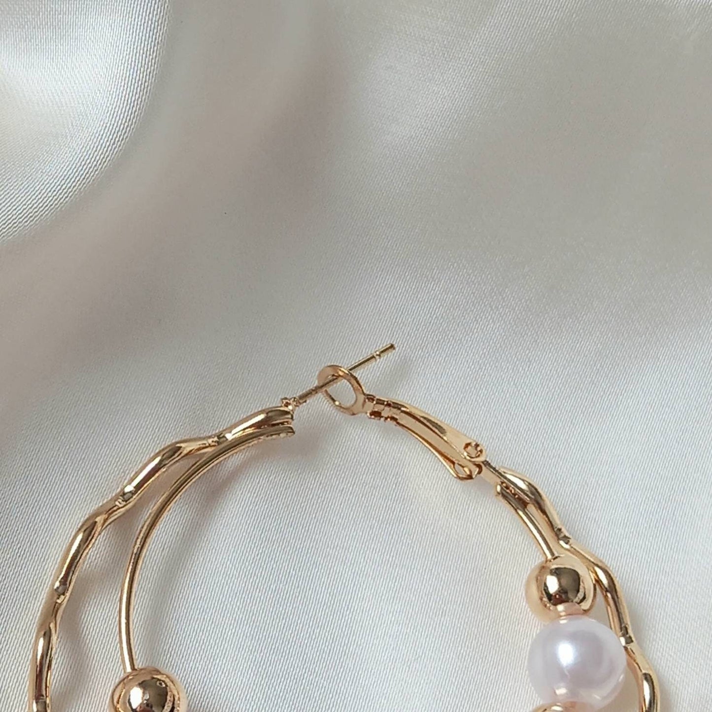 Faux Pearl Hoop Earrings - Pearl Jewellery, Pearl Earrings, Gold Bead Earrings, Hoop Earrings In The UK, Cute Earrings, Pearl Jewellery
