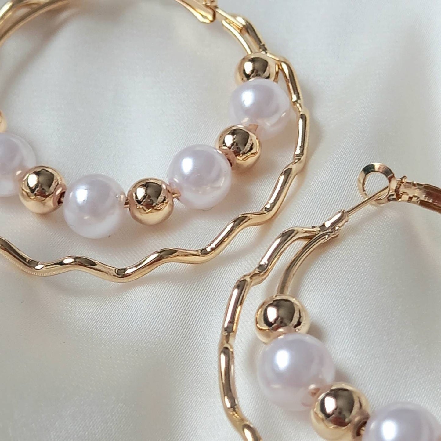 Faux Pearl Hoop Earrings - Pearl Jewellery, Pearl Earrings, Gold Bead Earrings, Hoop Earrings In The UK, Cute Earrings, Pearl Jewellery