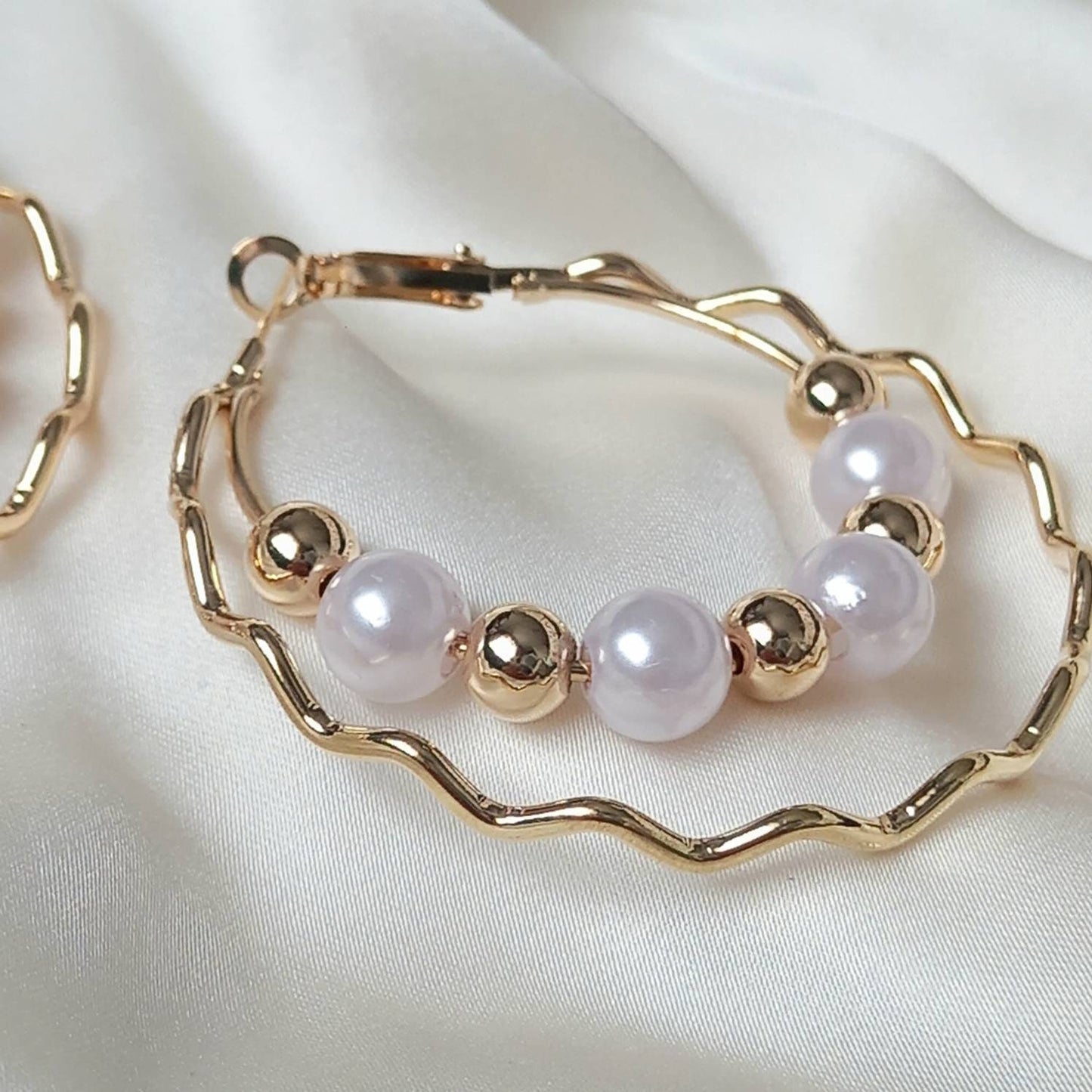Faux Pearl Hoop Earrings - Pearl Jewellery, Pearl Earrings, Gold Bead Earrings, Hoop Earrings In The UK, Cute Earrings, Pearl Jewellery