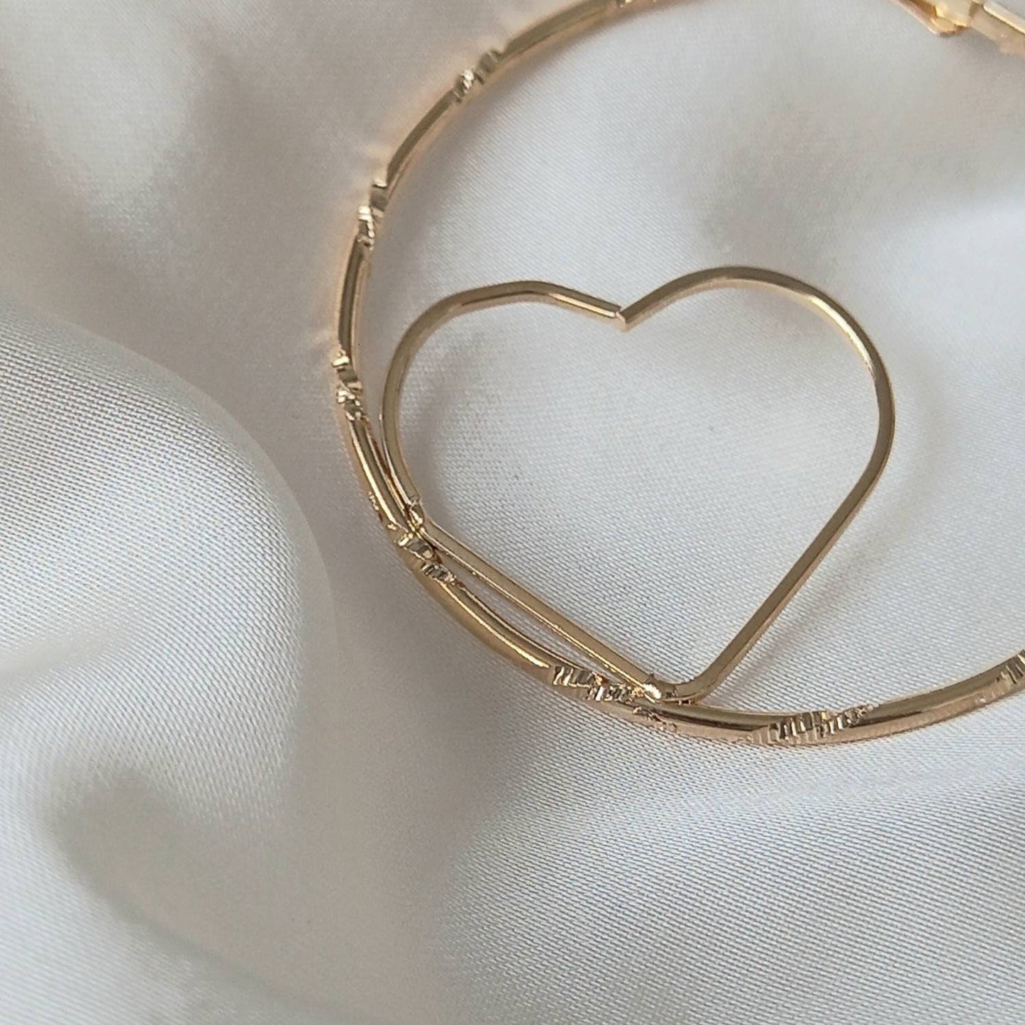 Gold Heart Hoop Earrings - Lightweight Hoop Earrings, Heart Earrings, Hoop Earrings, Cute Earrings, Gold Earrings In The UK, Gold Jewellery