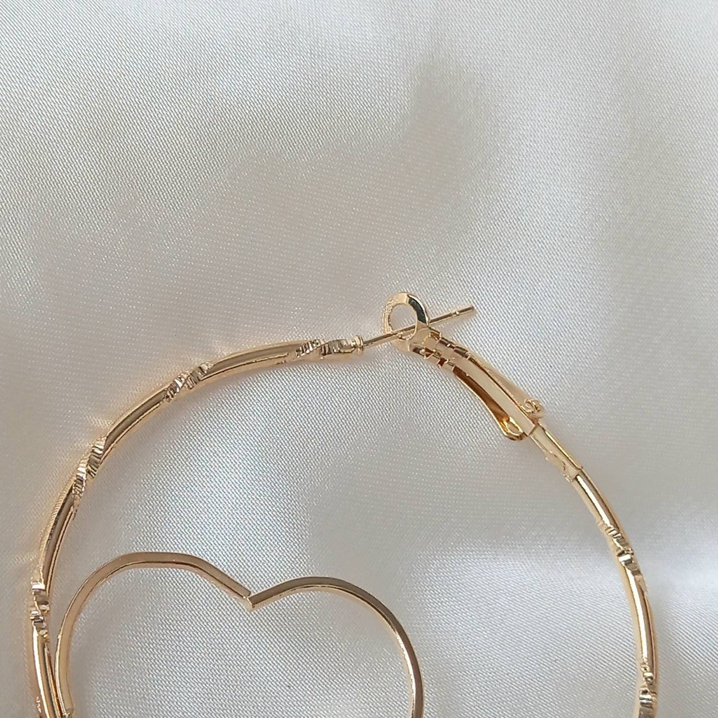 Gold Heart Hoop Earrings - Lightweight Hoop Earrings, Heart Earrings, Hoop Earrings, Cute Earrings, Gold Earrings In The UK, Gold Jewellery