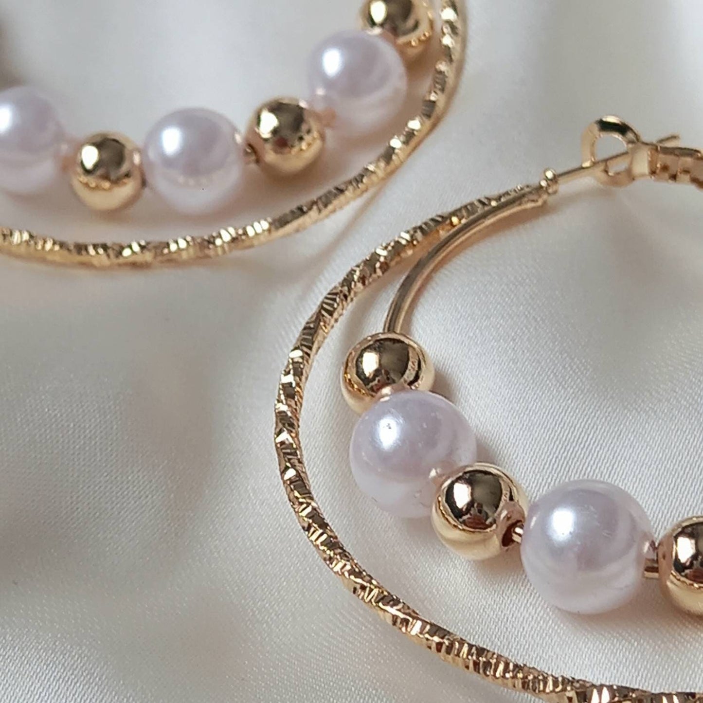 Faux Pearl Hoop Earrings - Pearl Jewellery, Pearl Earrings, Gold Bead Earrings, Hoop Earrings In The UK, Cute Earrings, Pearl Jewellery