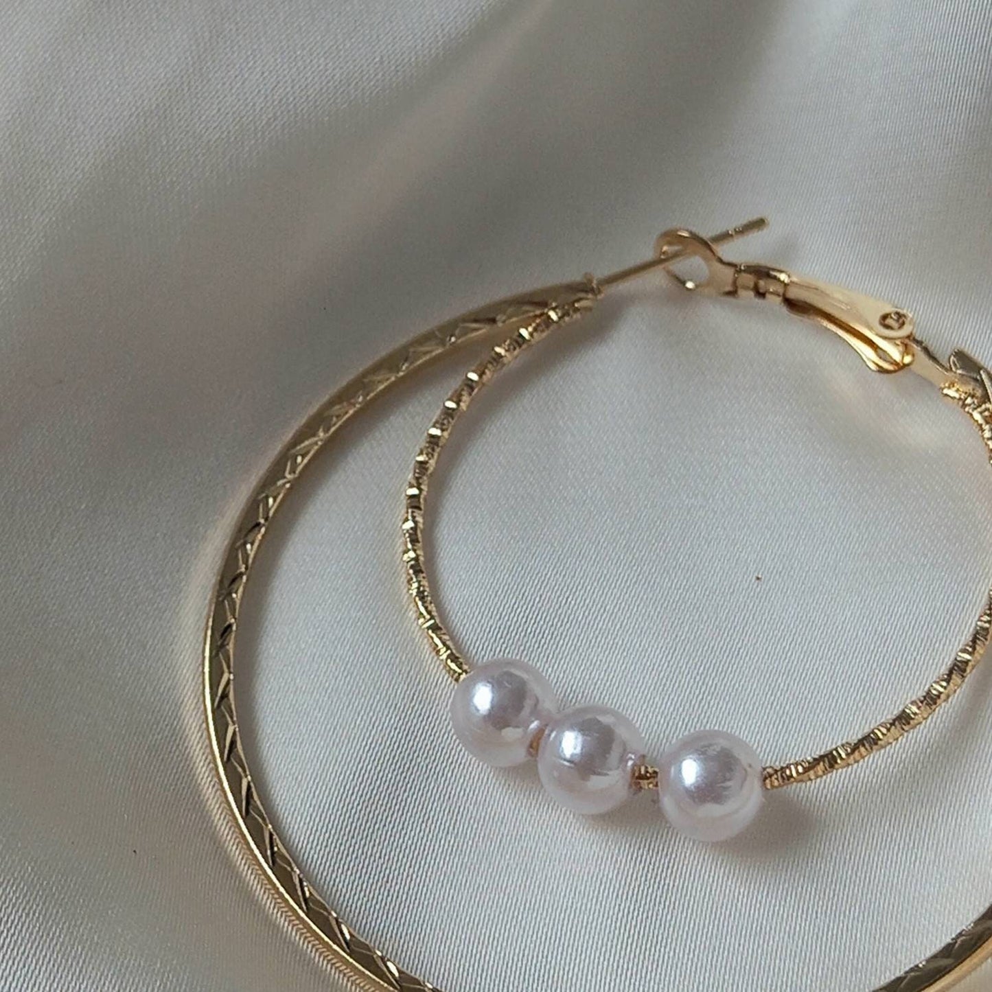 Faux Pearl Hoop Earrings - Pearl Jewellery, Pearl Earrings, Gold Bead Earrings, Hoop Earrings In The UK, Cute Earrings, Pearl Jewellery